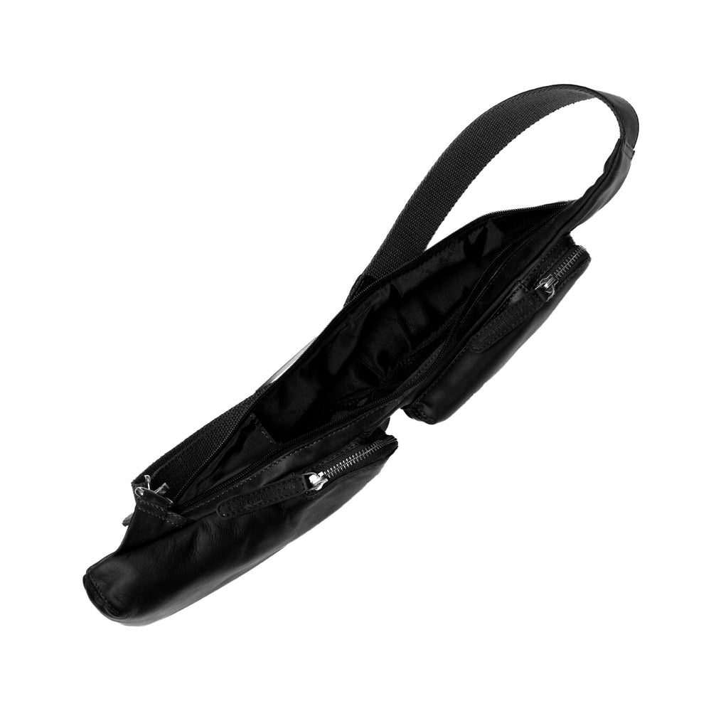 Leder Slingbag Schwarz Logan