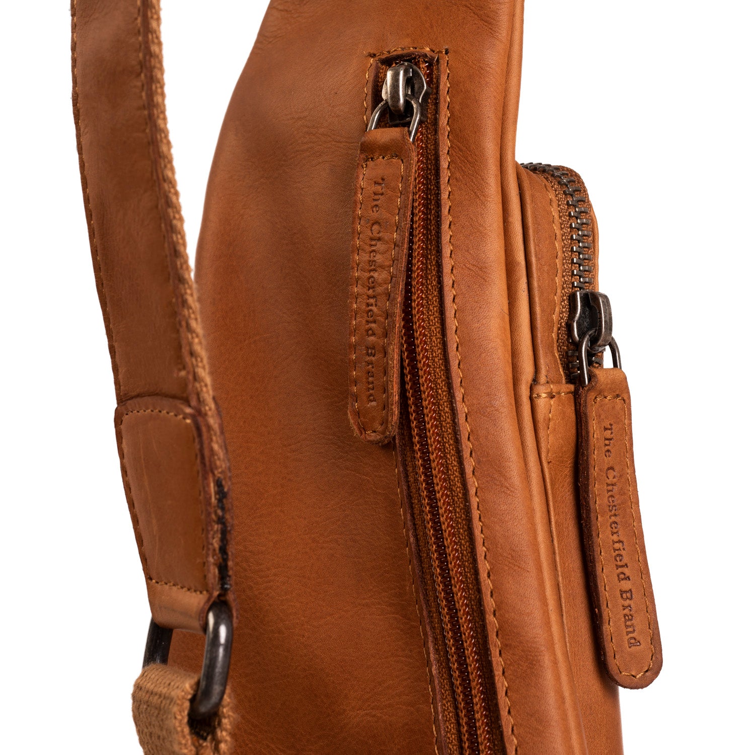 Leren Sling Bag Cognac Logan