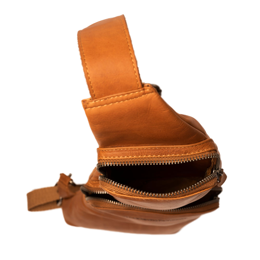 Leder Slingbag Cognac Logan