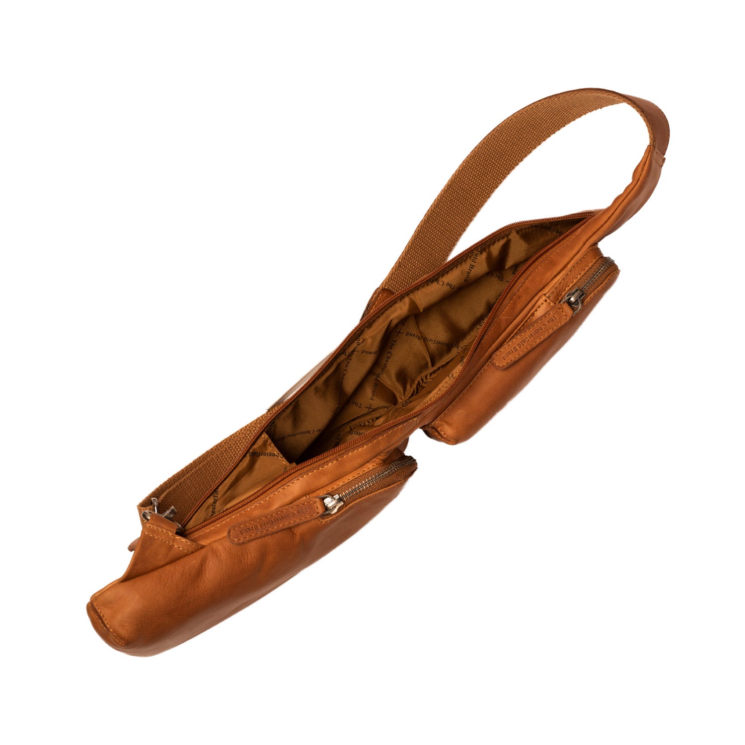 Leren Sling Bag Cognac Logan