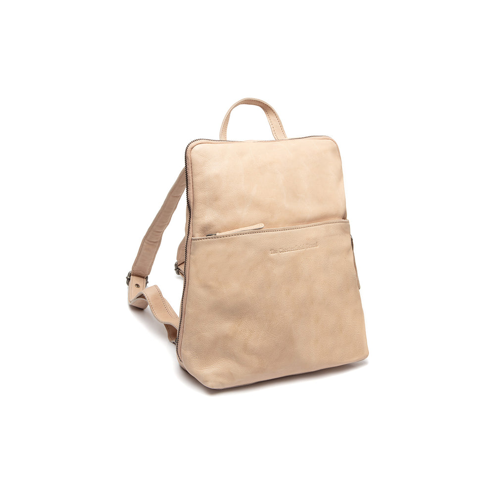 Leather Backpack Beige Bern