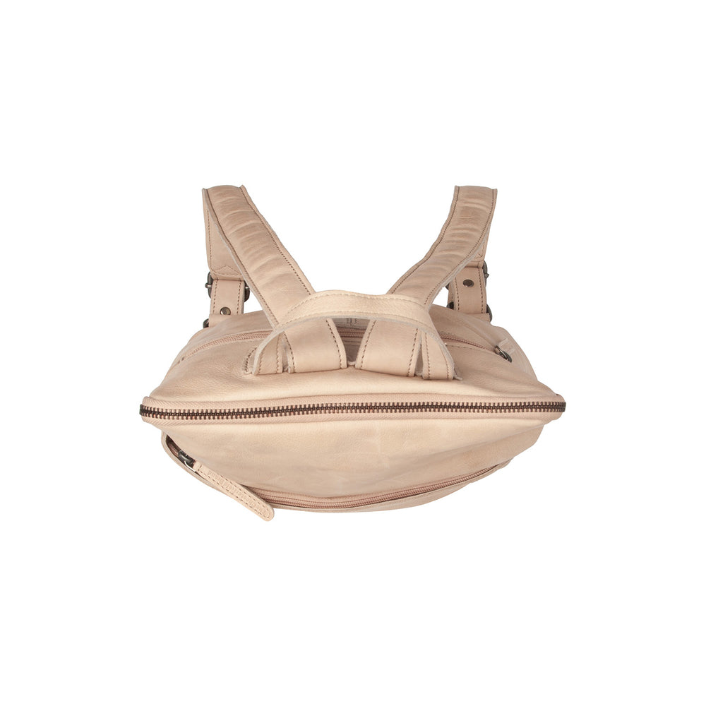 Leather Backpack Beige Bern