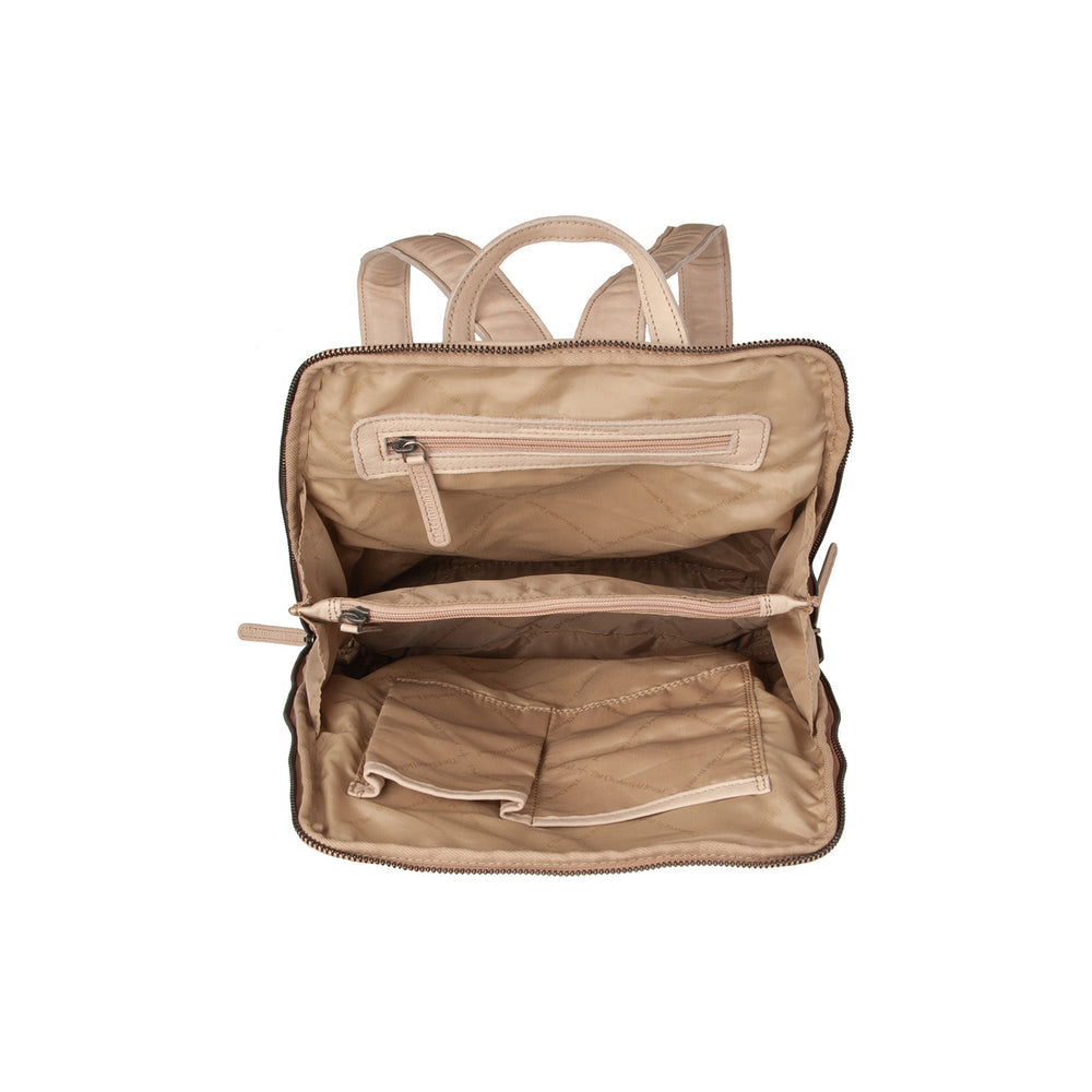 Leather Backpack Beige Bern