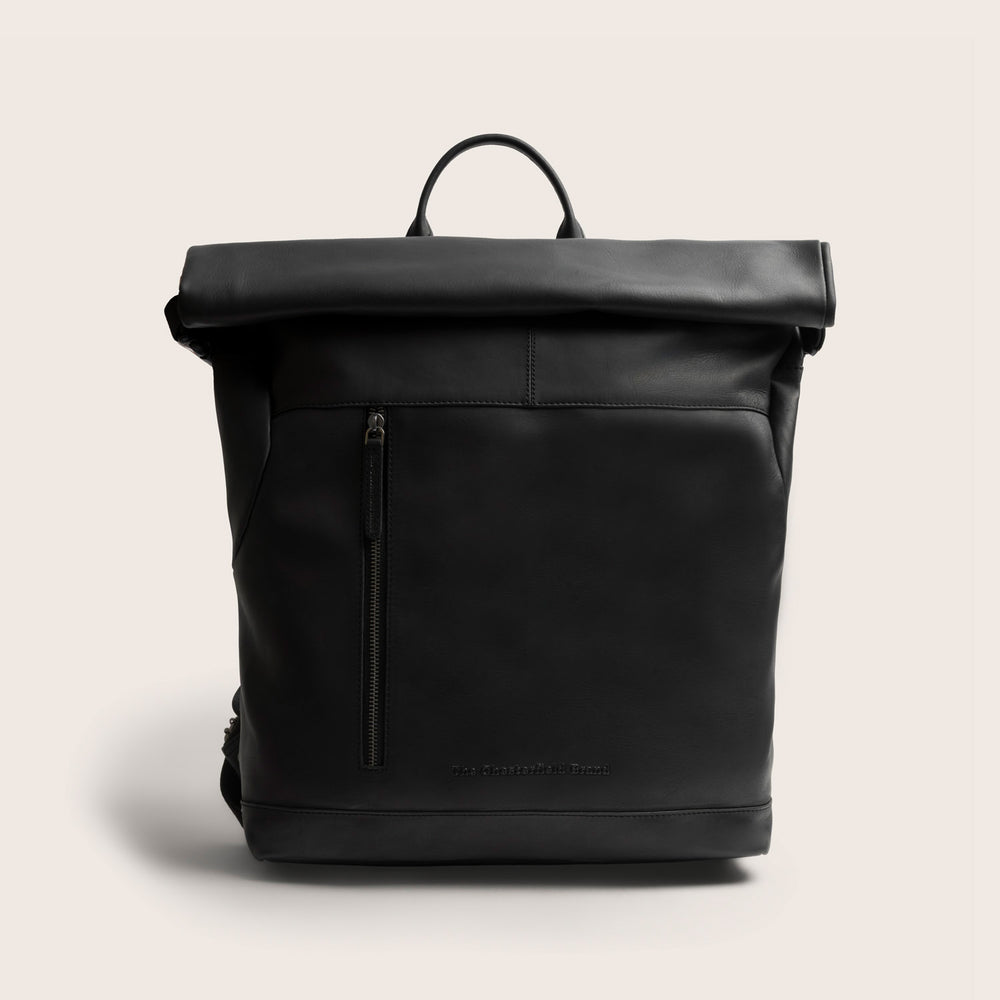Leather Roll-top Backpack Black Liverpool