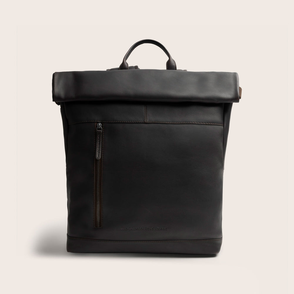 Leather Roll-top Backpack Brown Liverpool