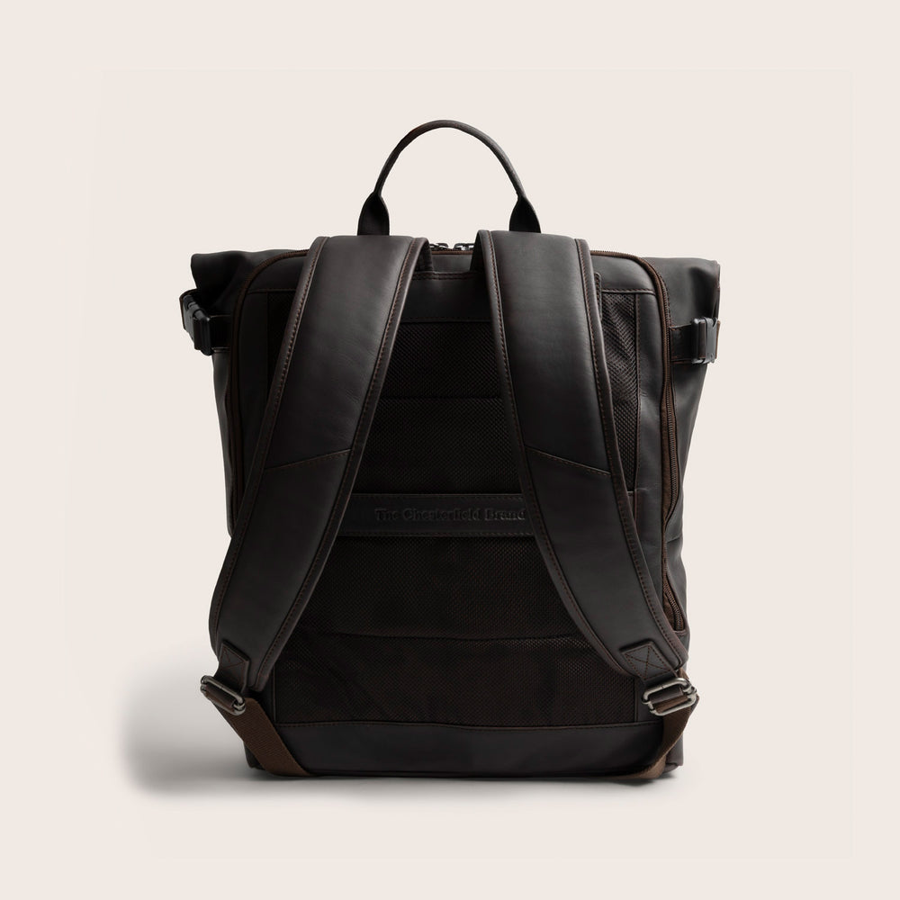 Leather Roll-top Backpack Brown Liverpool