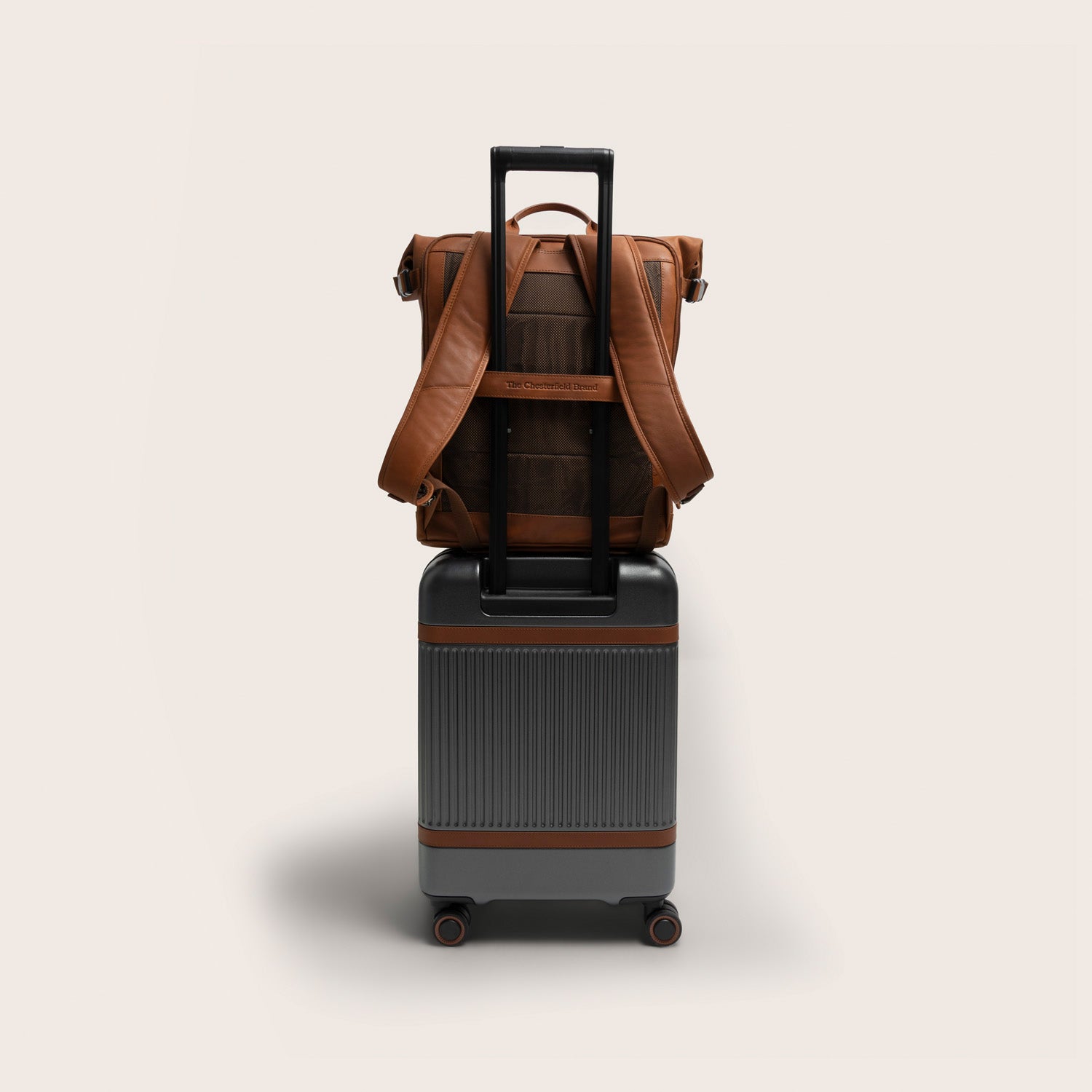 Leren Rolltop Rugzak Cognac Liverpool