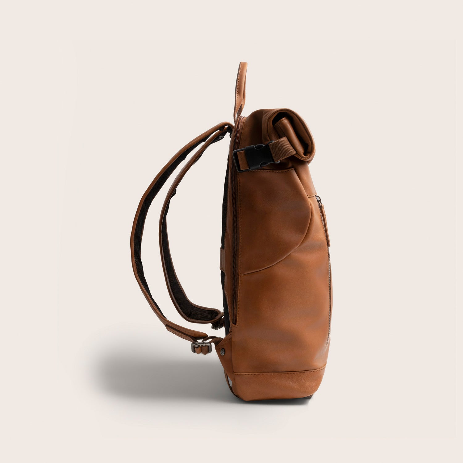 Leren Rolltop Rugzak Cognac Liverpool