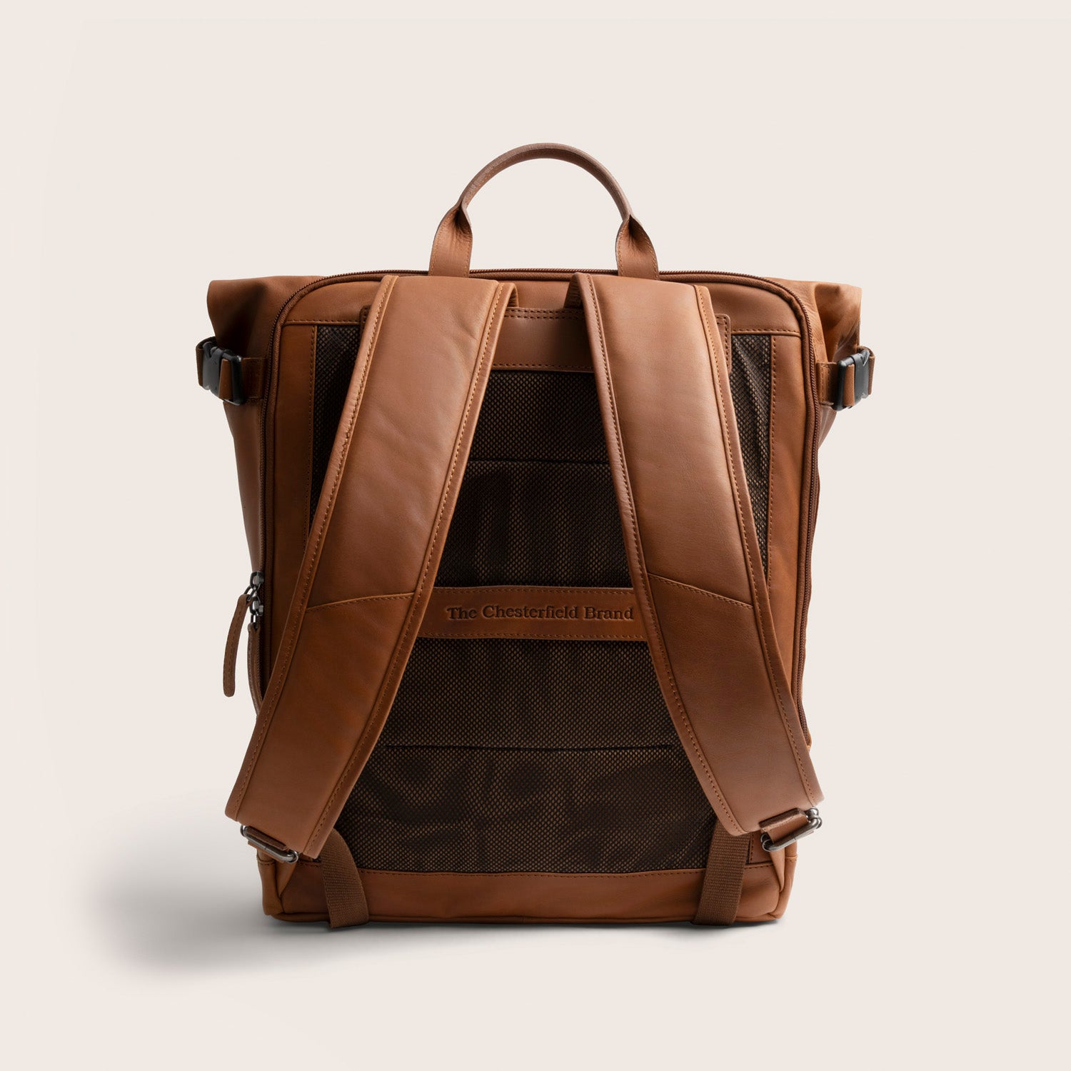 Leren Rolltop Rugzak Cognac Liverpool