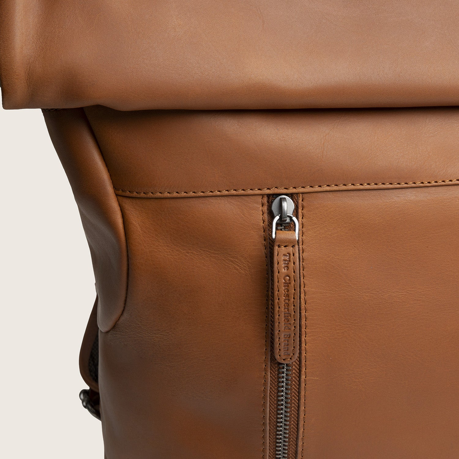 Leren Rolltop Rugzak Cognac Liverpool