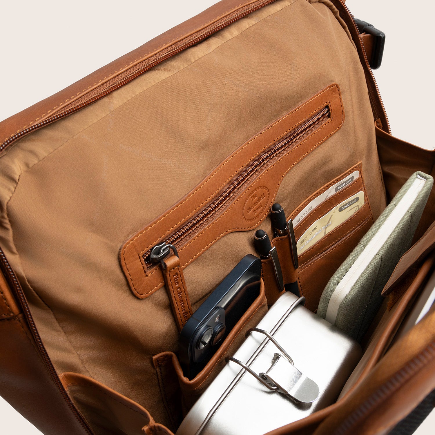 Leren Rolltop Rugzak Cognac Liverpool