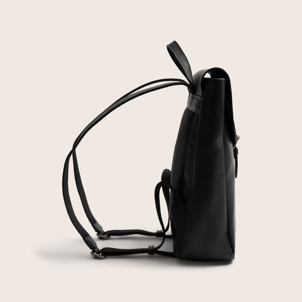Leder Rucksack Schwarz Vermont