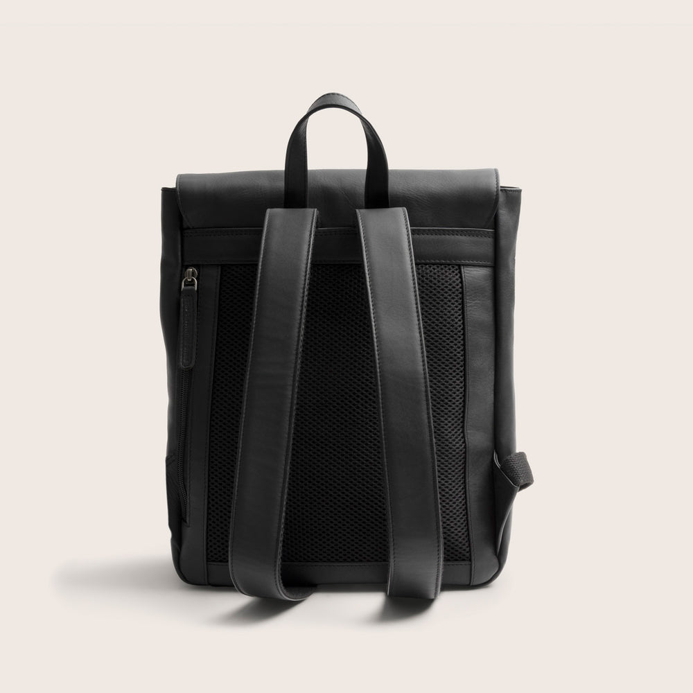 Leder Rucksack Schwarz Vermont