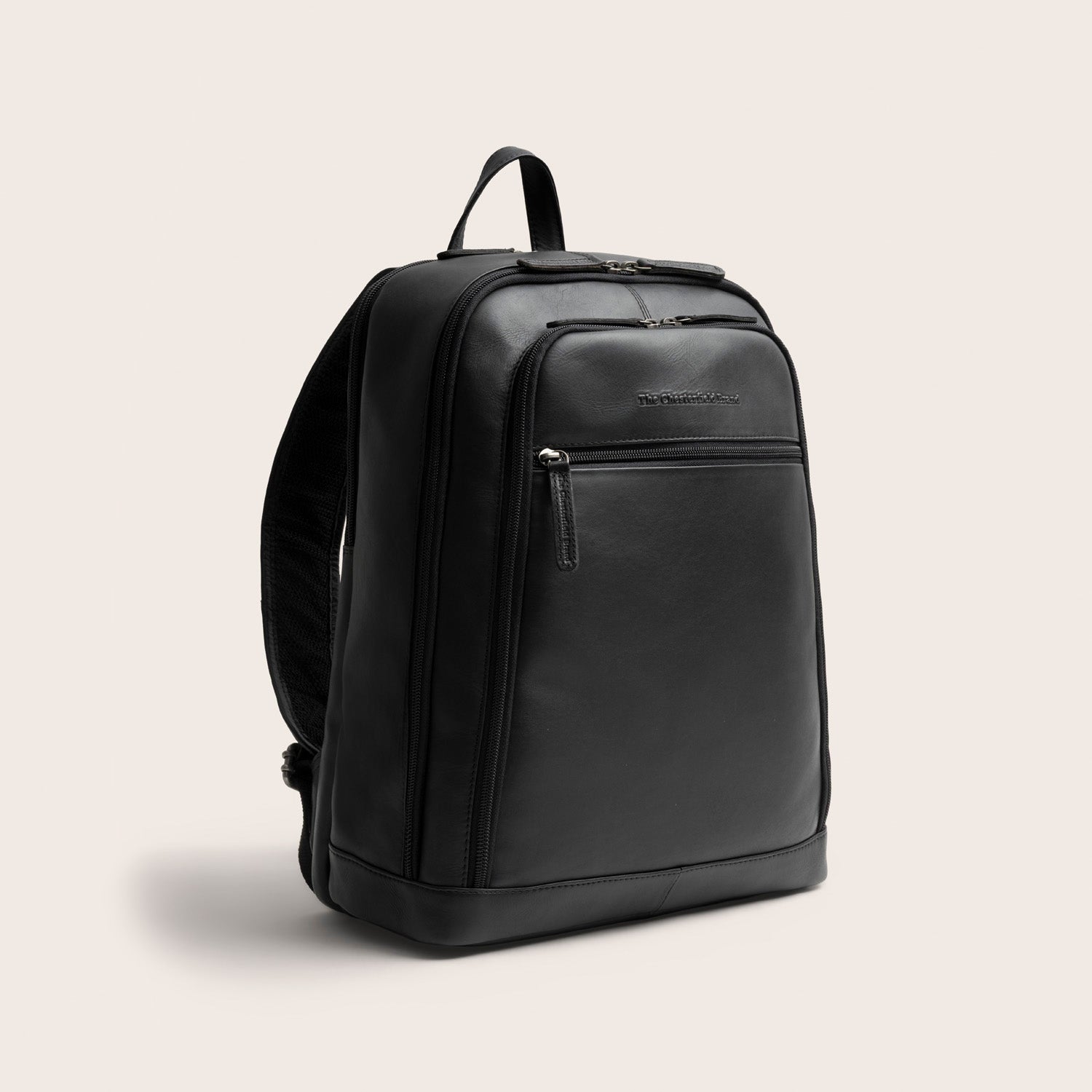 Leather Laptop Backpack Black Detroit