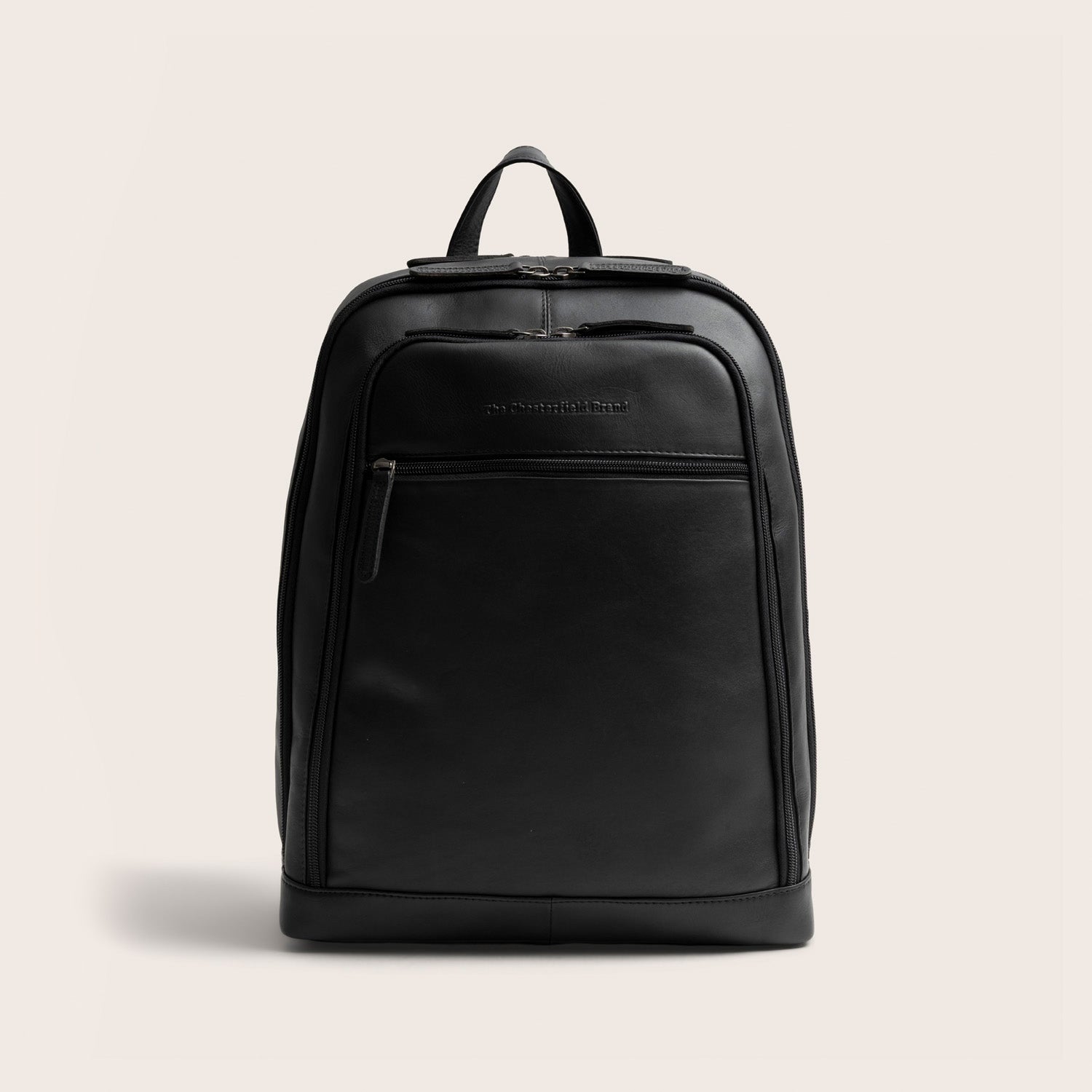 Leather Laptop Backpack Black Detroit