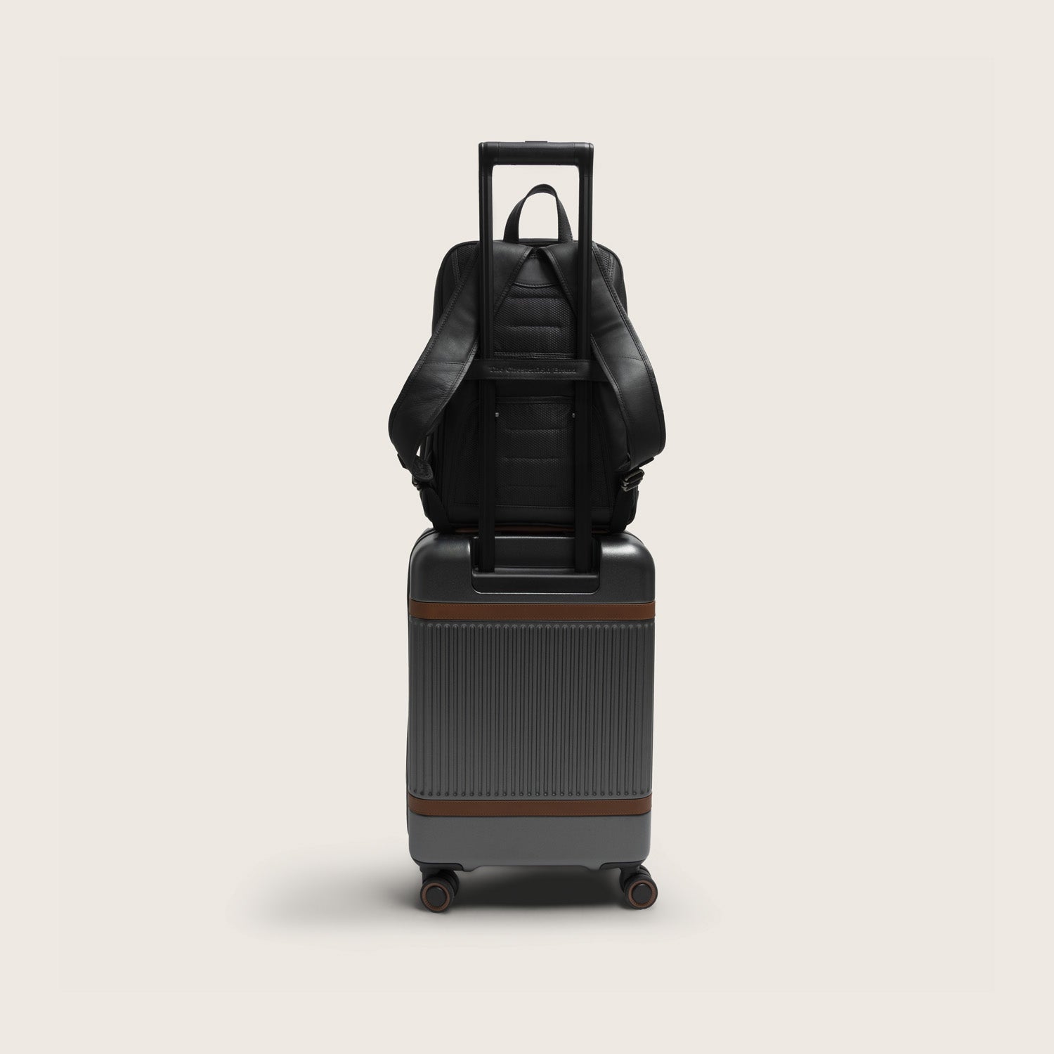 Leather Laptop Backpack Black Detroit