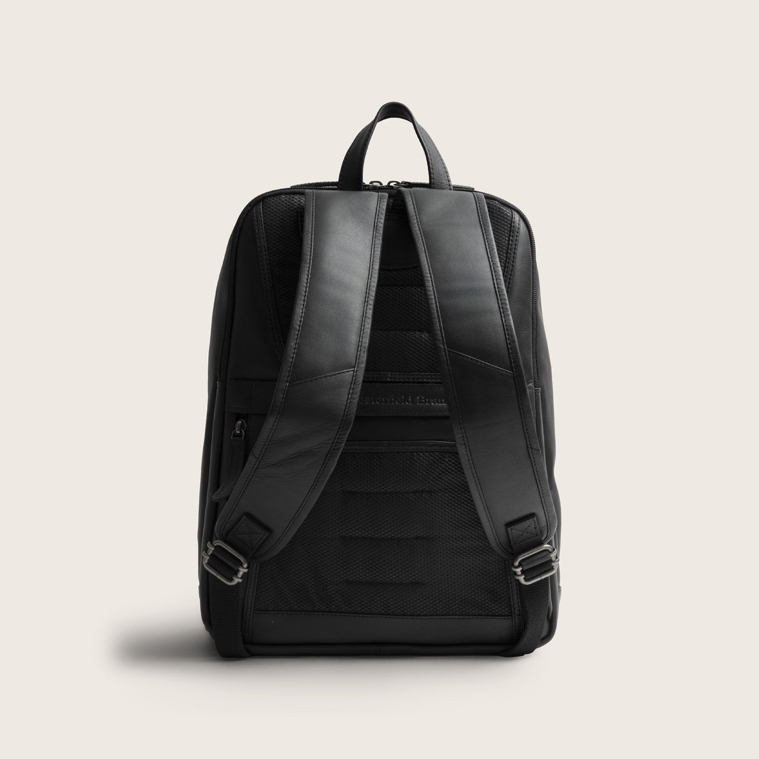 Leather Laptop Backpack Black Detroit