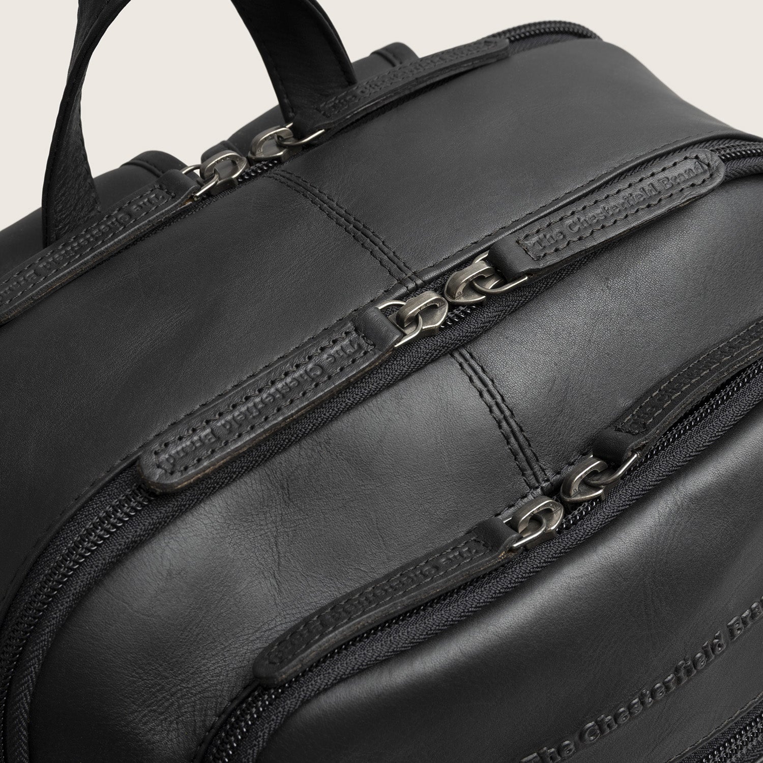 Leather Laptop Backpack Black Detroit