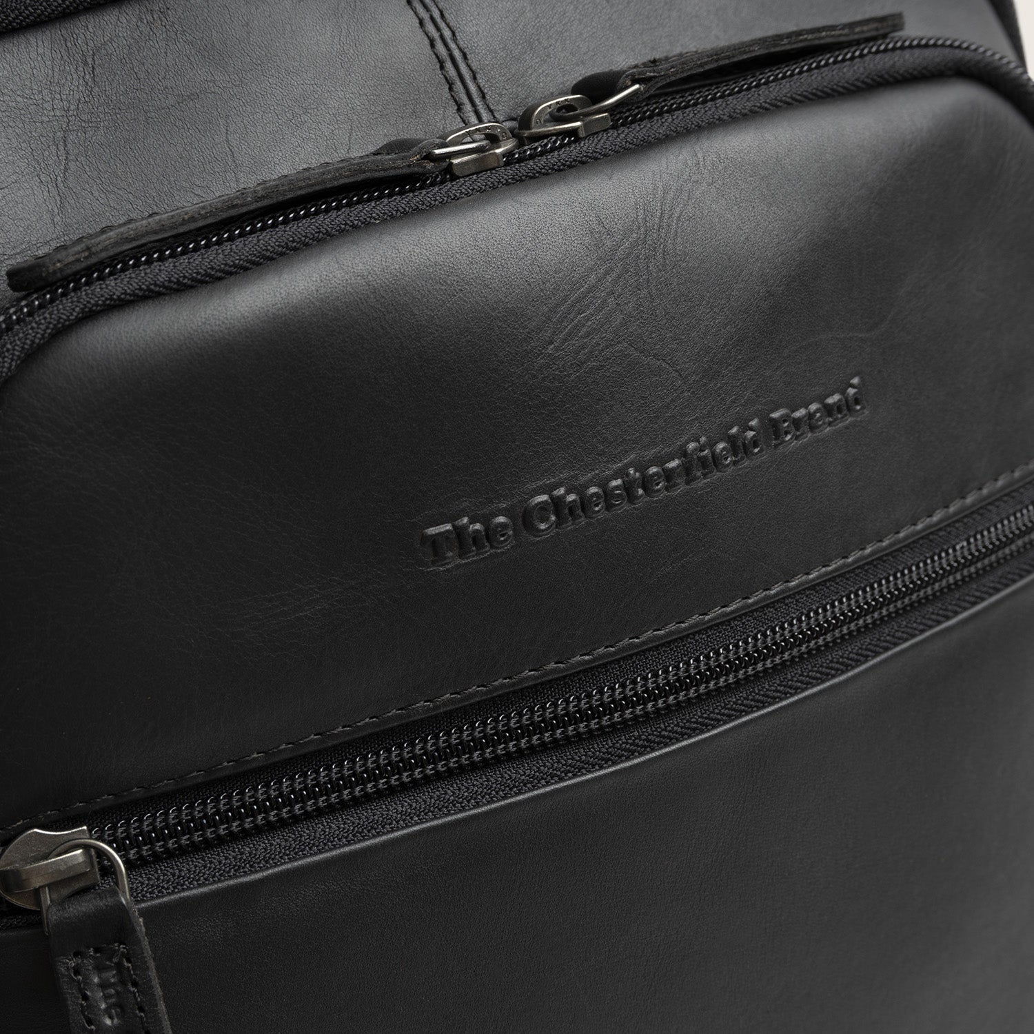 Leather Laptop Backpack Black Detroit