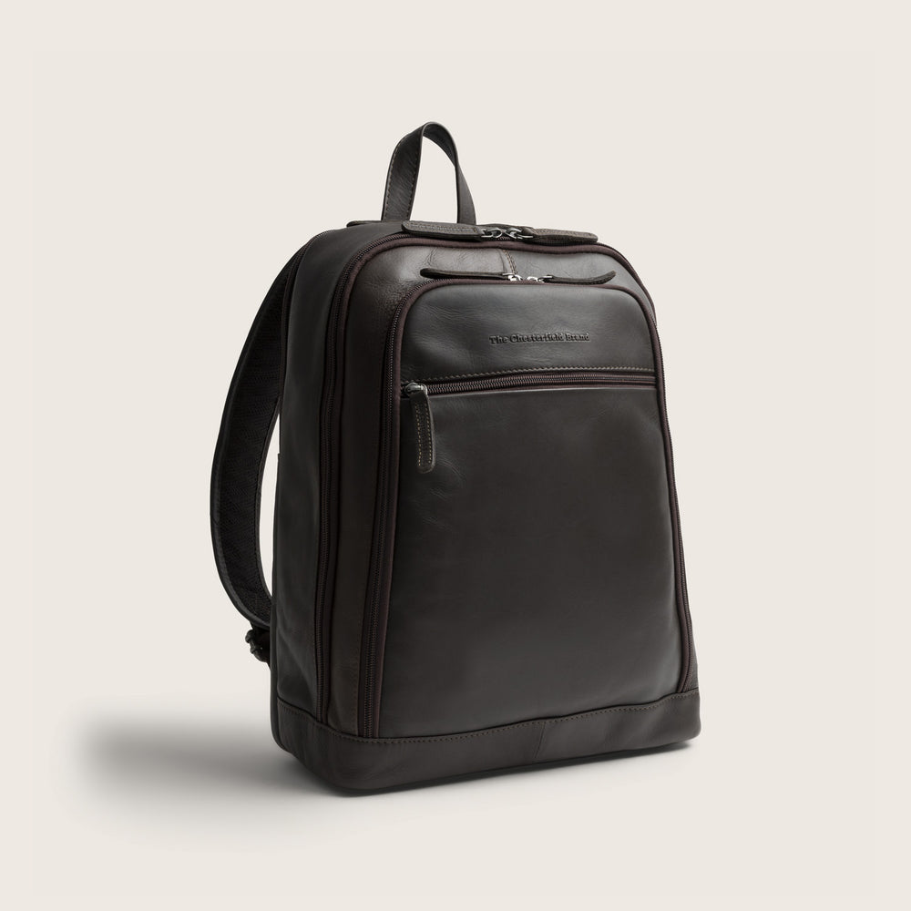 Leather Laptop Backpack Brown Detroit