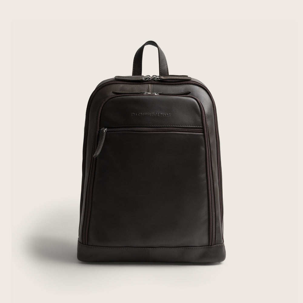 Leather Laptop Backpack Brown Detroit
