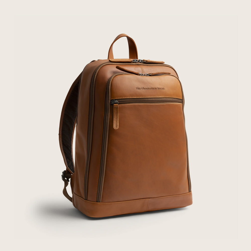 Leather Laptop Backpack Cognac Detroit