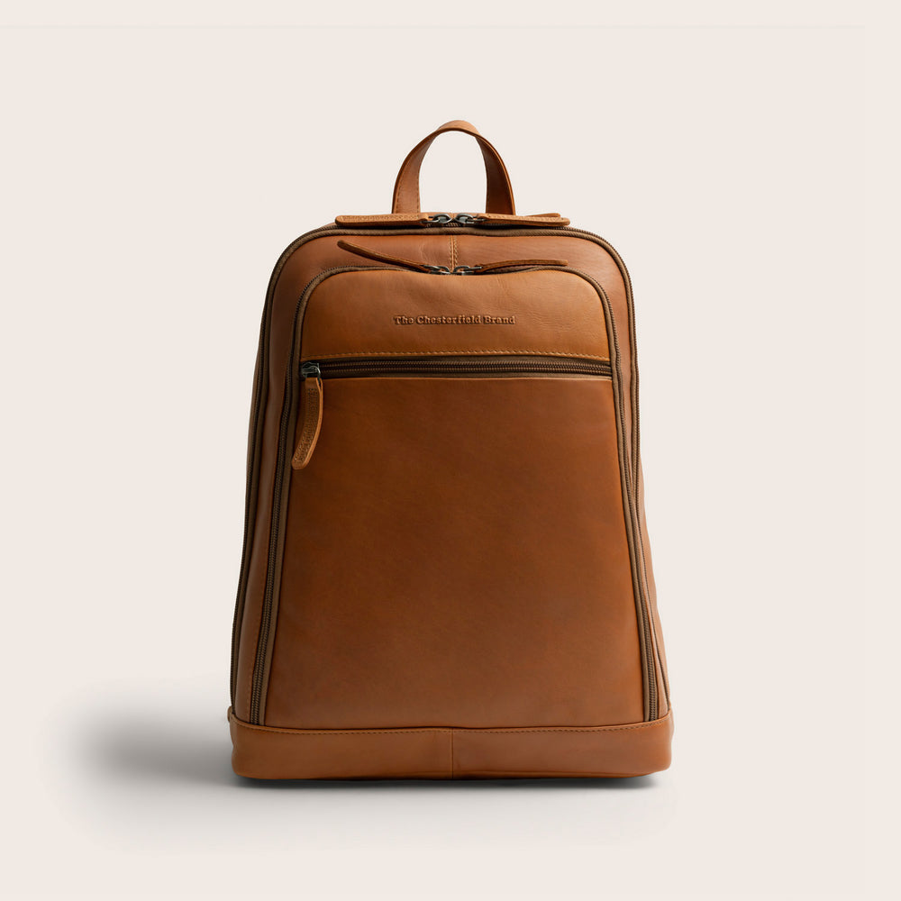 Leather Laptop Backpack Cognac Detroit