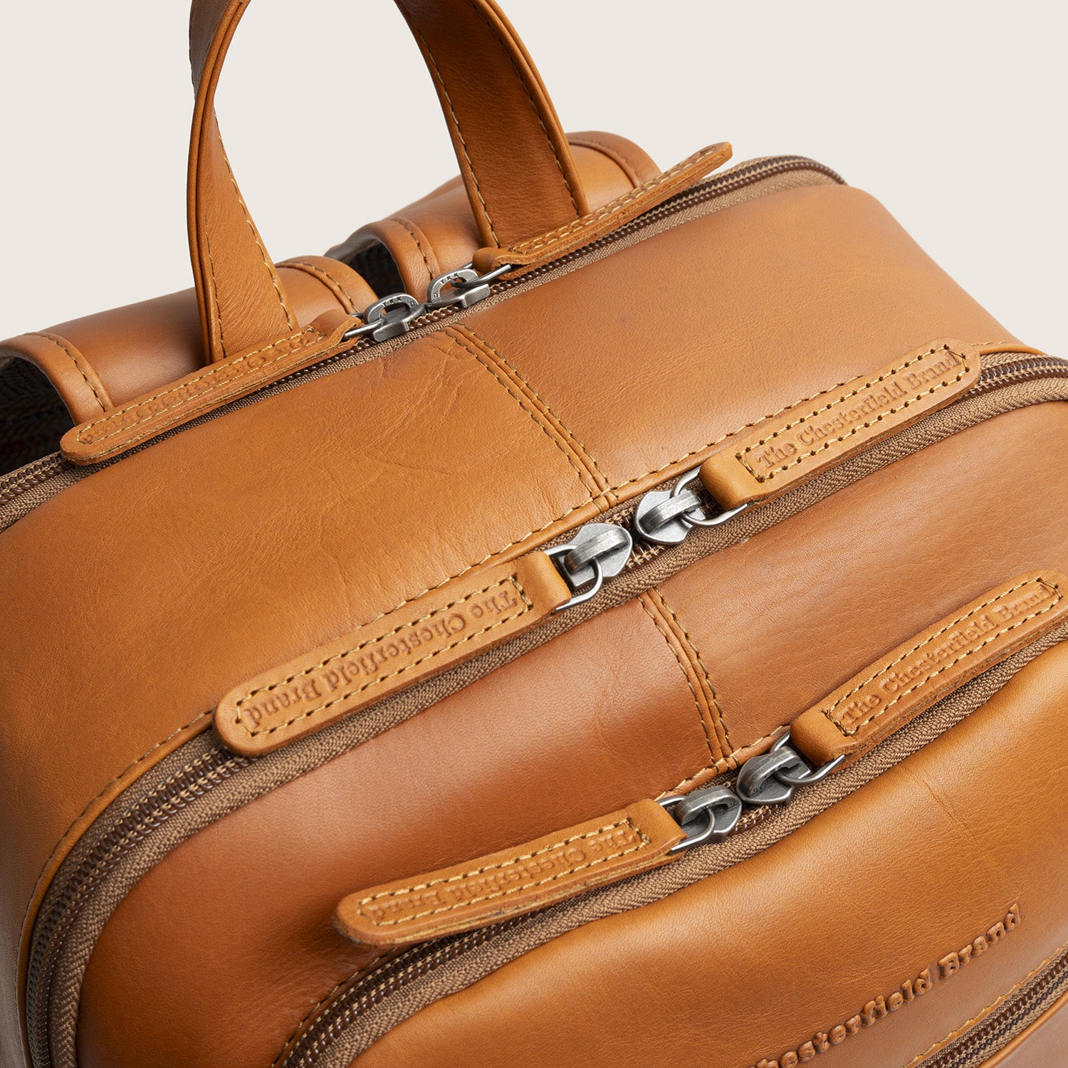 Leren Laptoprugzak Cognac Detroit