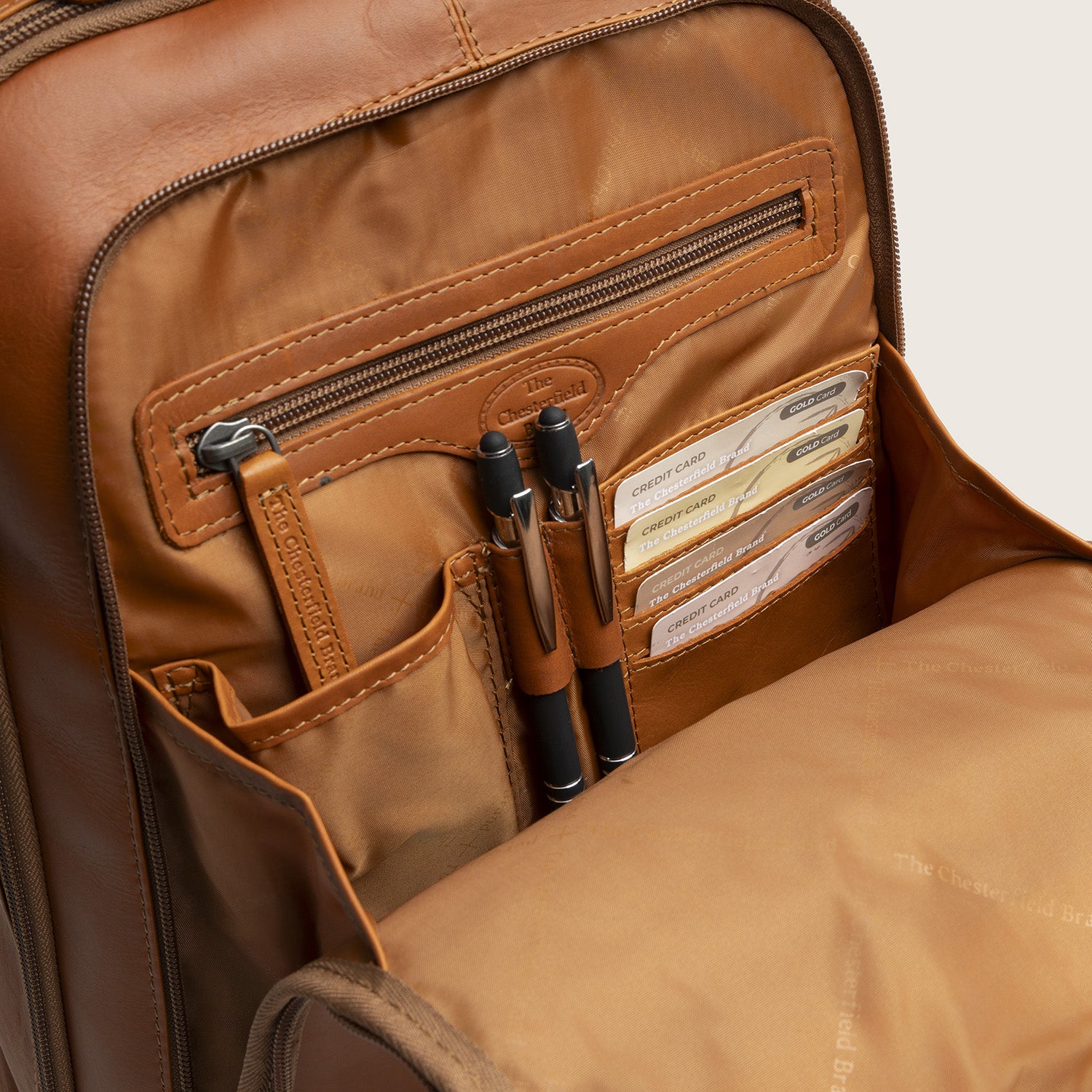 Leren Laptoprugzak Cognac Detroit