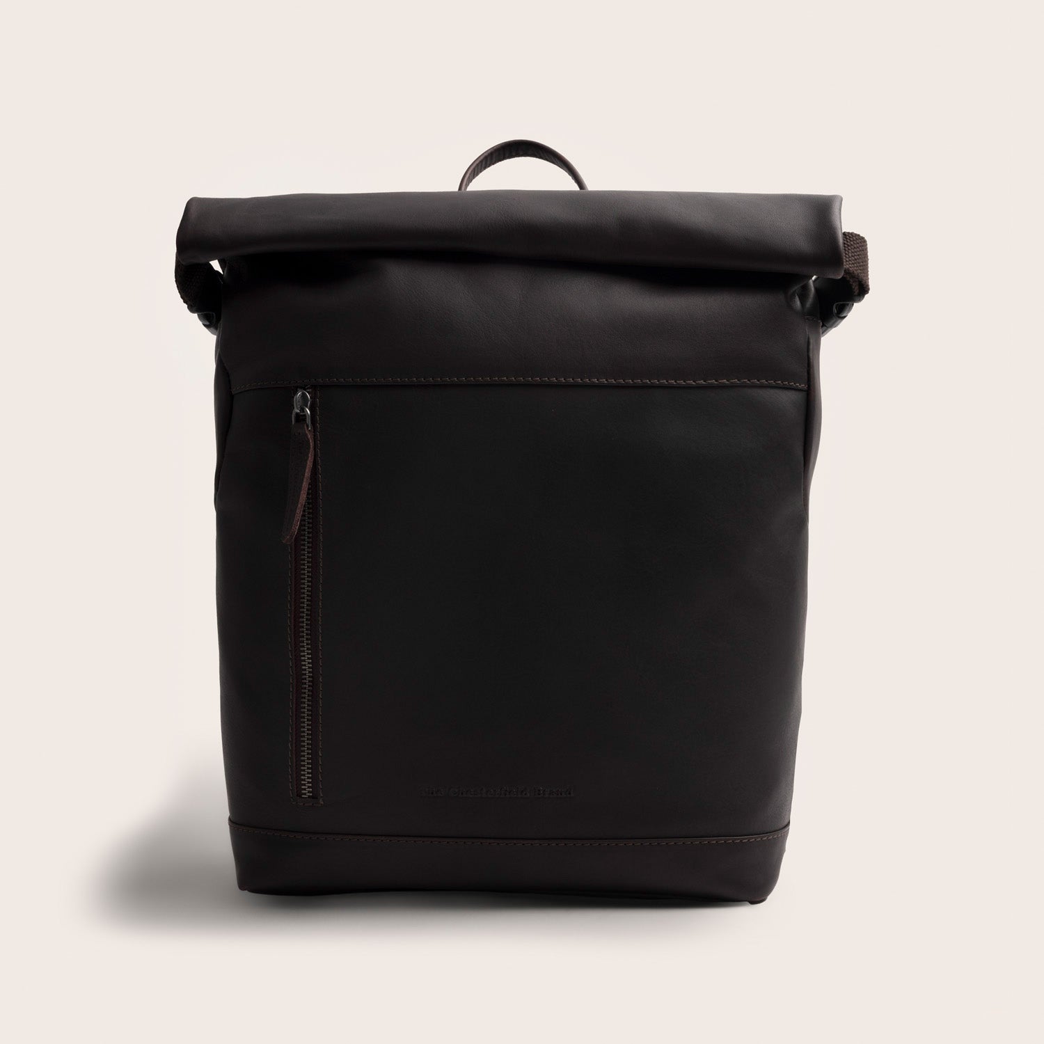 Leder Rolltop Rucksack Braun Mazara