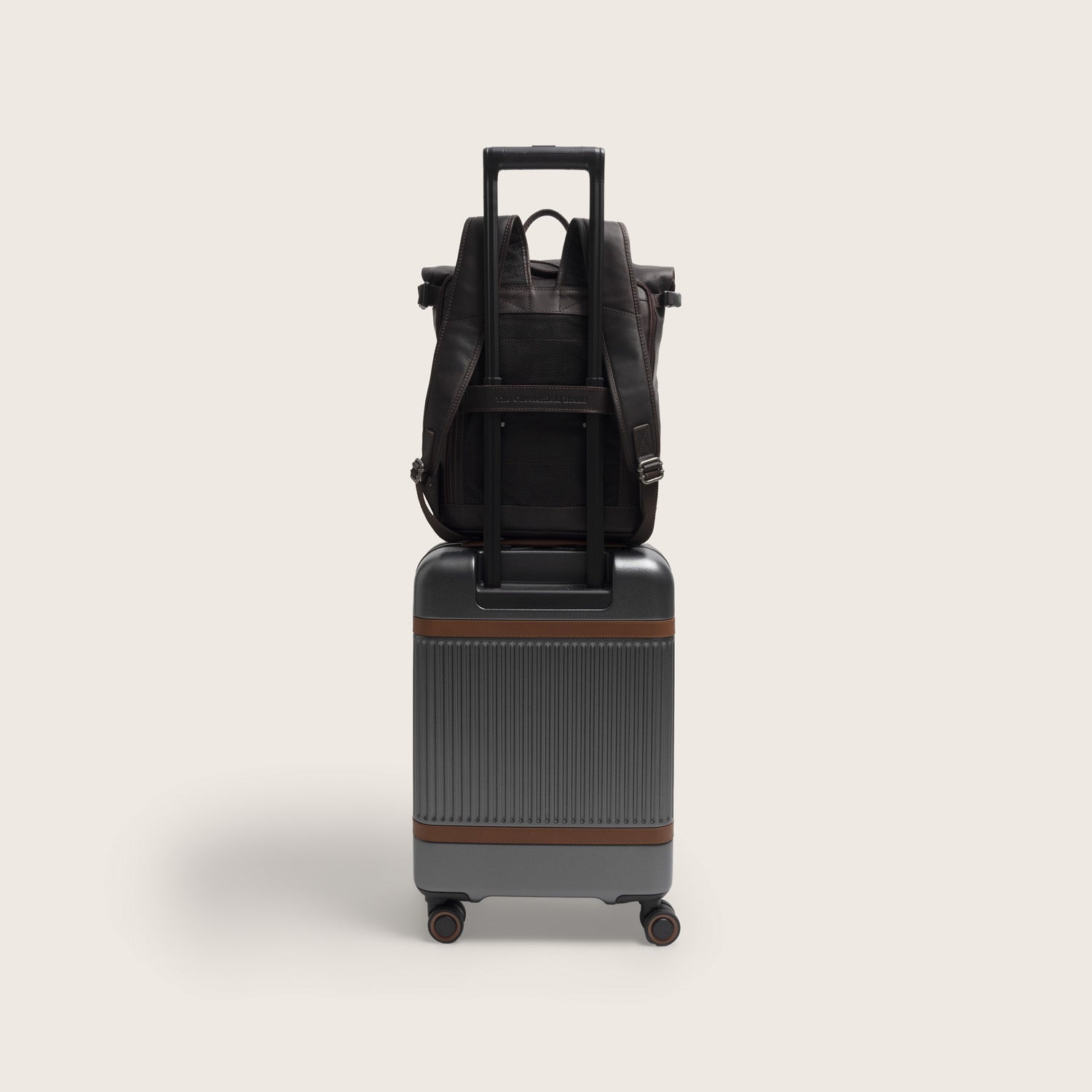 Leder Rolltop Rucksack Braun Mazara
