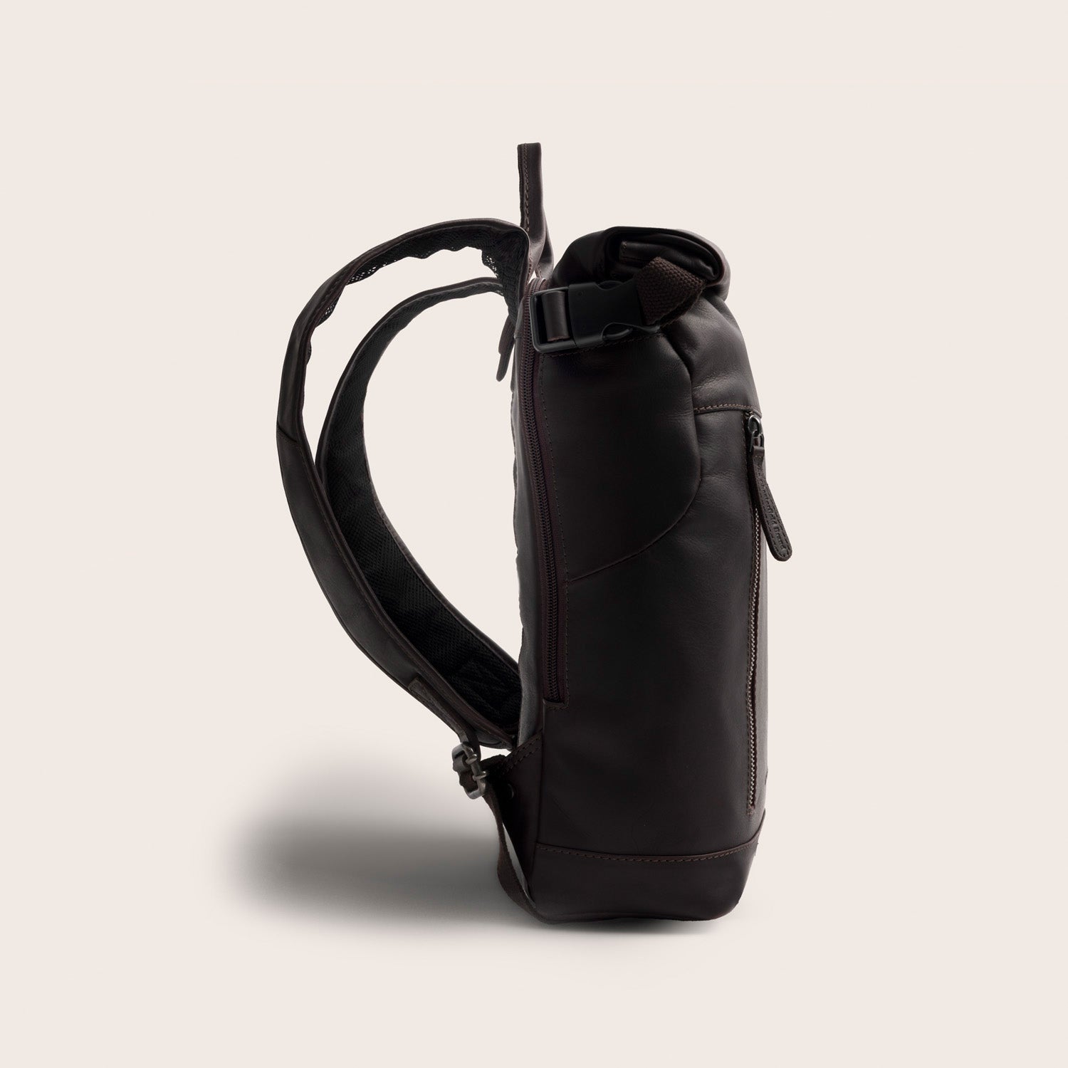 Leder Rolltop Rucksack Braun Mazara