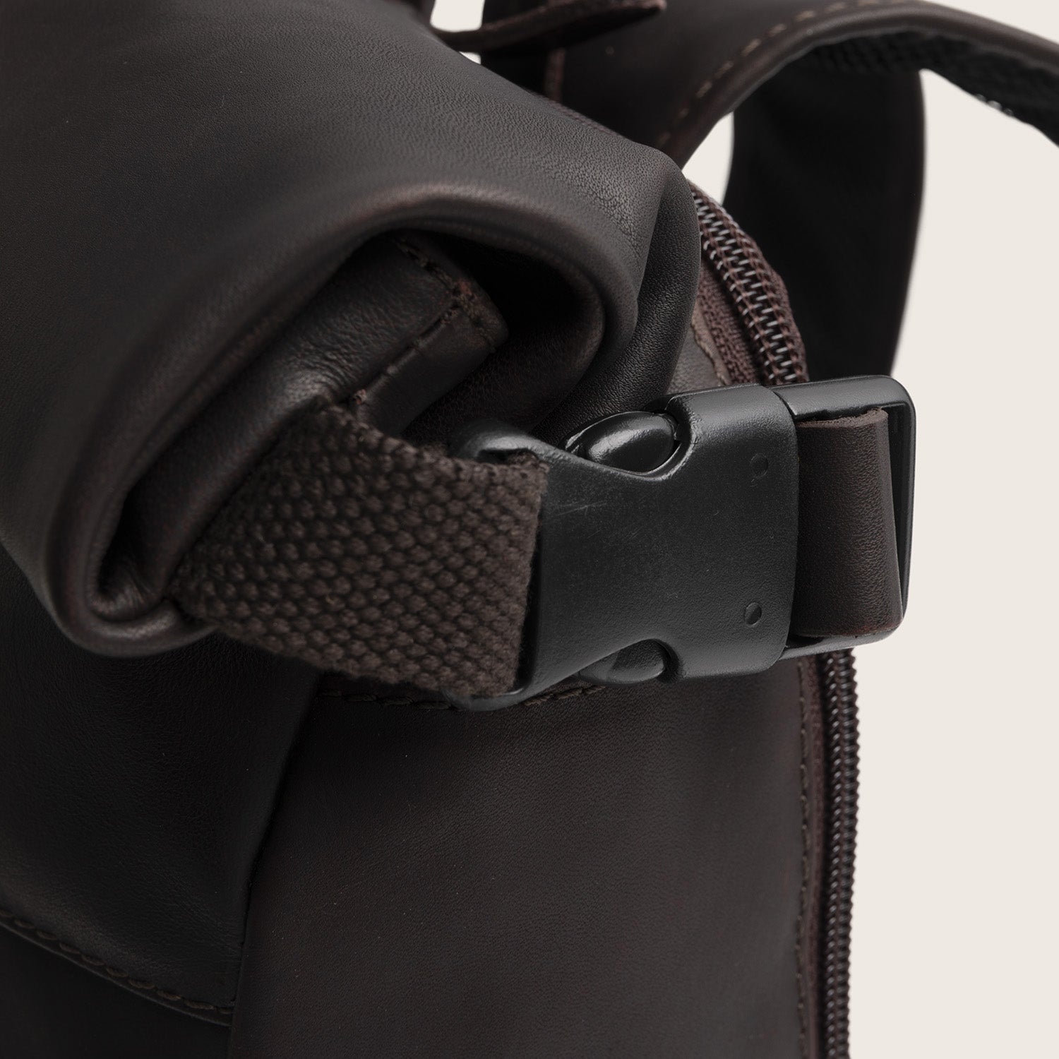 Leder Rolltop Rucksack Braun Mazara