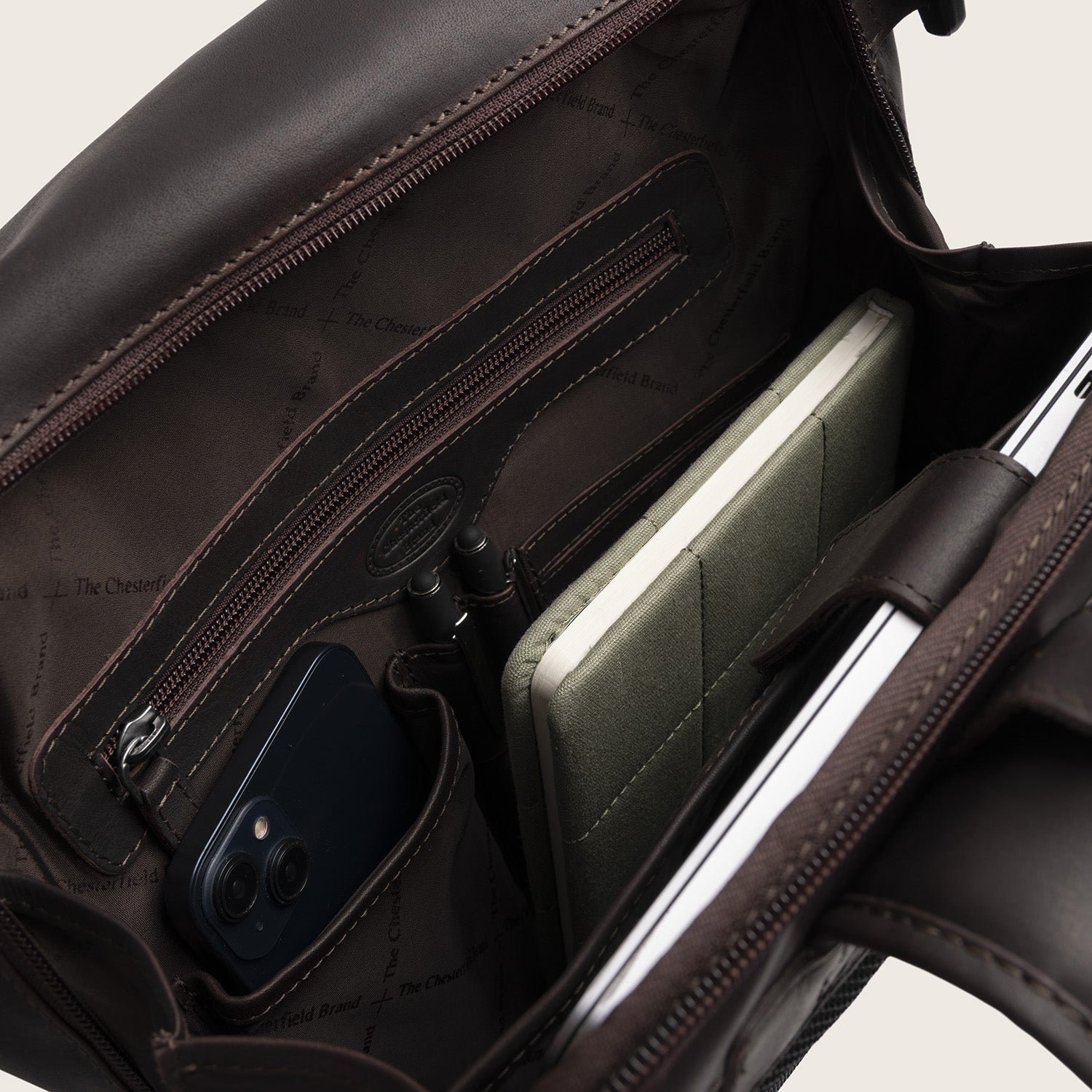 Leder Rolltop Rucksack Braun Mazara