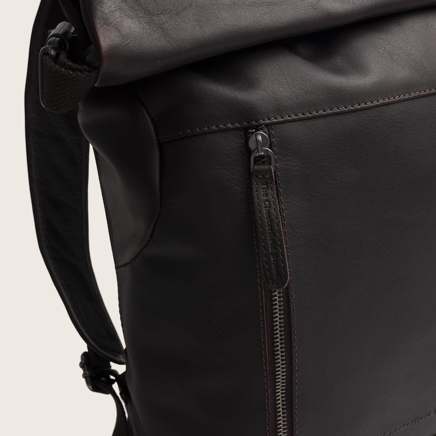 Leder Rolltop Rucksack Braun Mazara