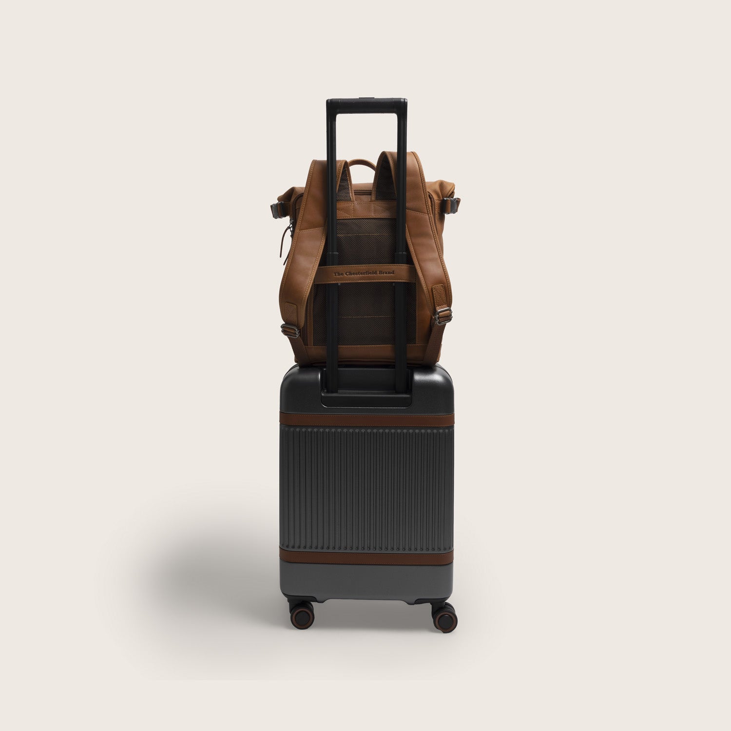 Leren Rolltop Rugzak Cognac Mazara