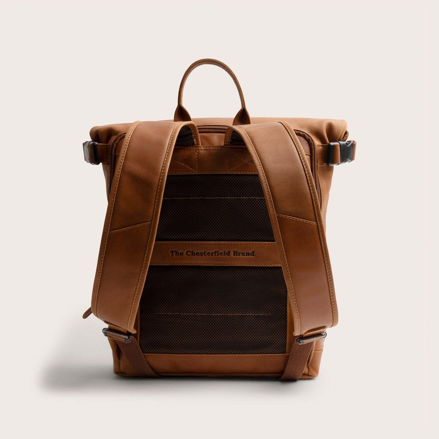 Leren Rolltop Rugzak Cognac Mazara