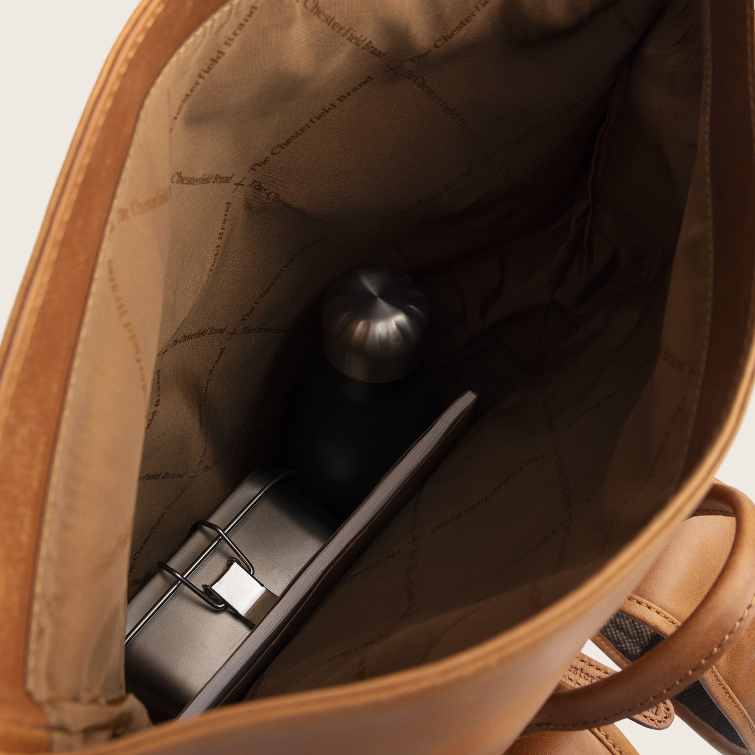 Leren Rolltop Rugzak Cognac Mazara