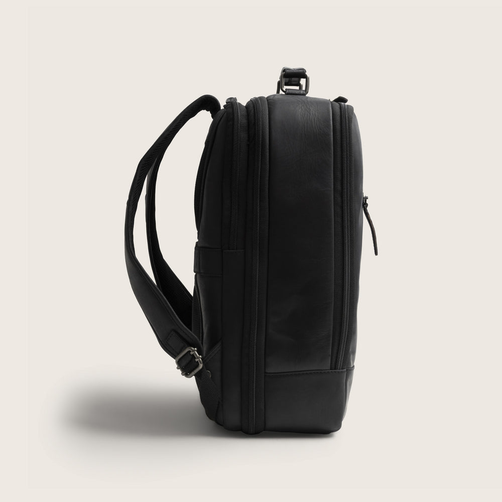 Leather Travel Backpack Black Jamaica