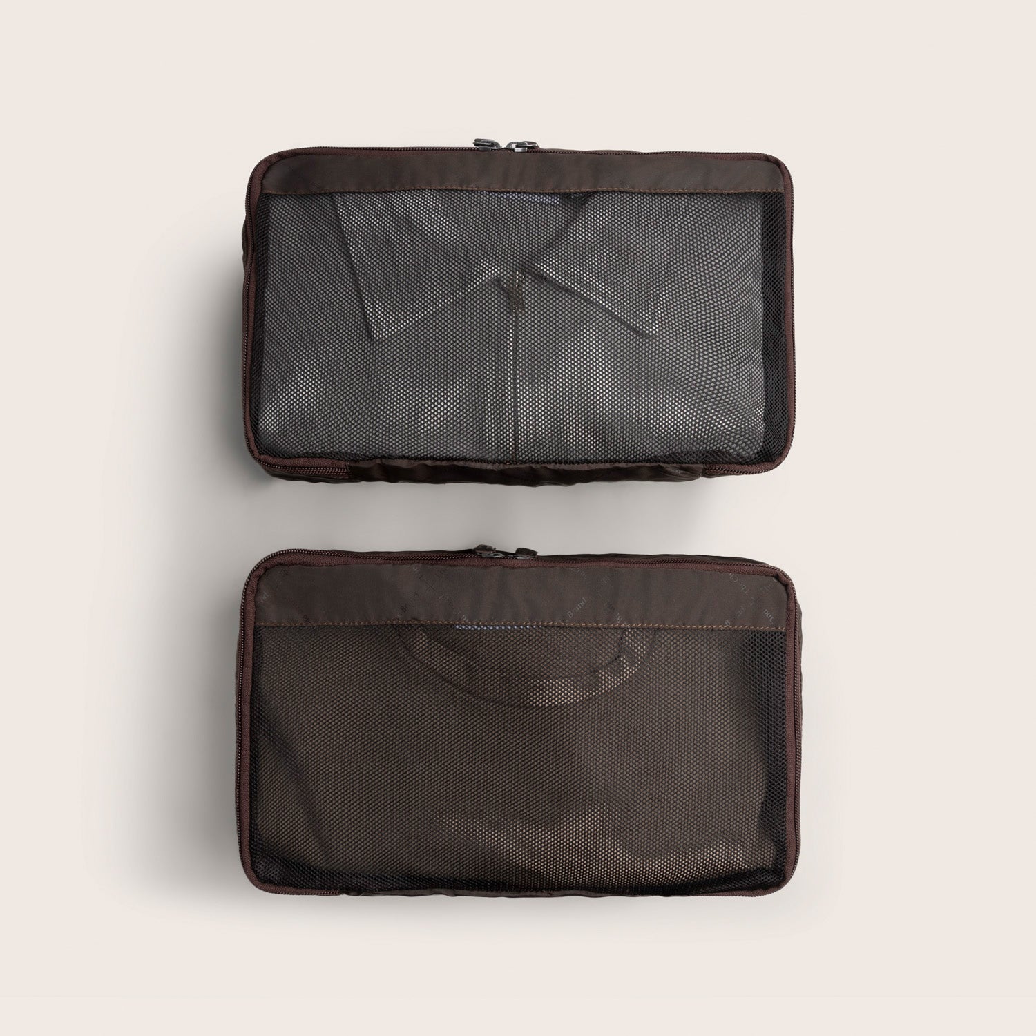 Sac à Dos en Cuir Marron Jamaica, deux cubes de rangement en filet