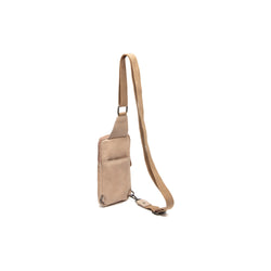 Leren Sling Bag Beige Cambridge