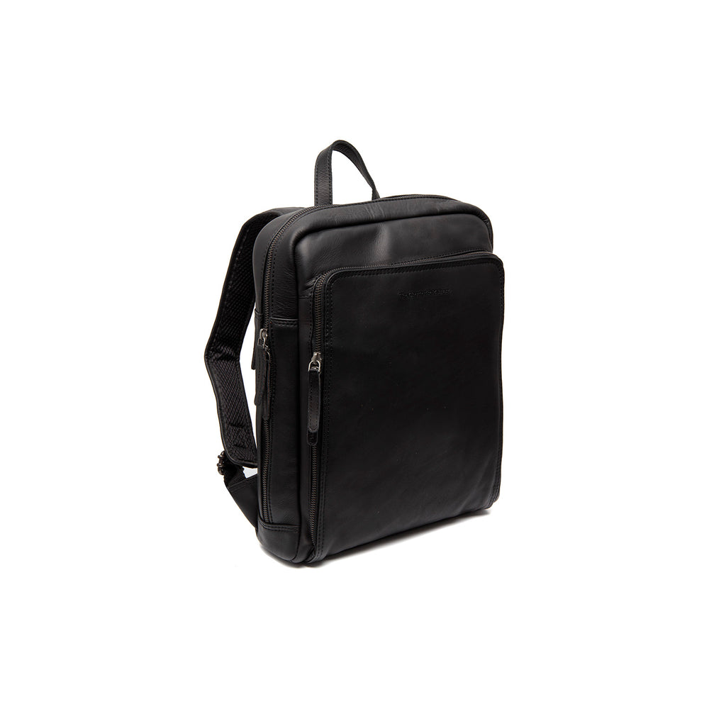 Leather Laptop Backpack Black Jasper