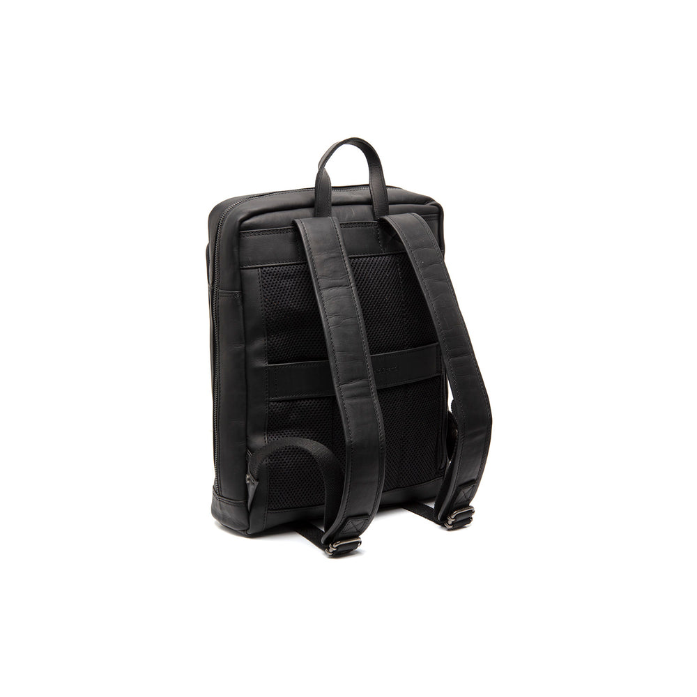 Leather Laptop Backpack Black Jasper