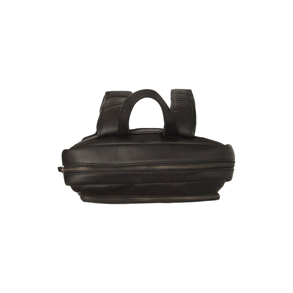 Leather Laptop Backpack Black Jasper