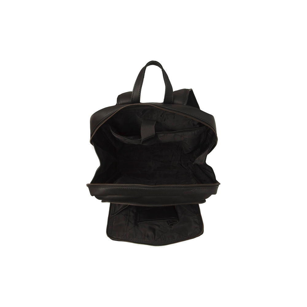 Leather Laptop Backpack Black Jasper