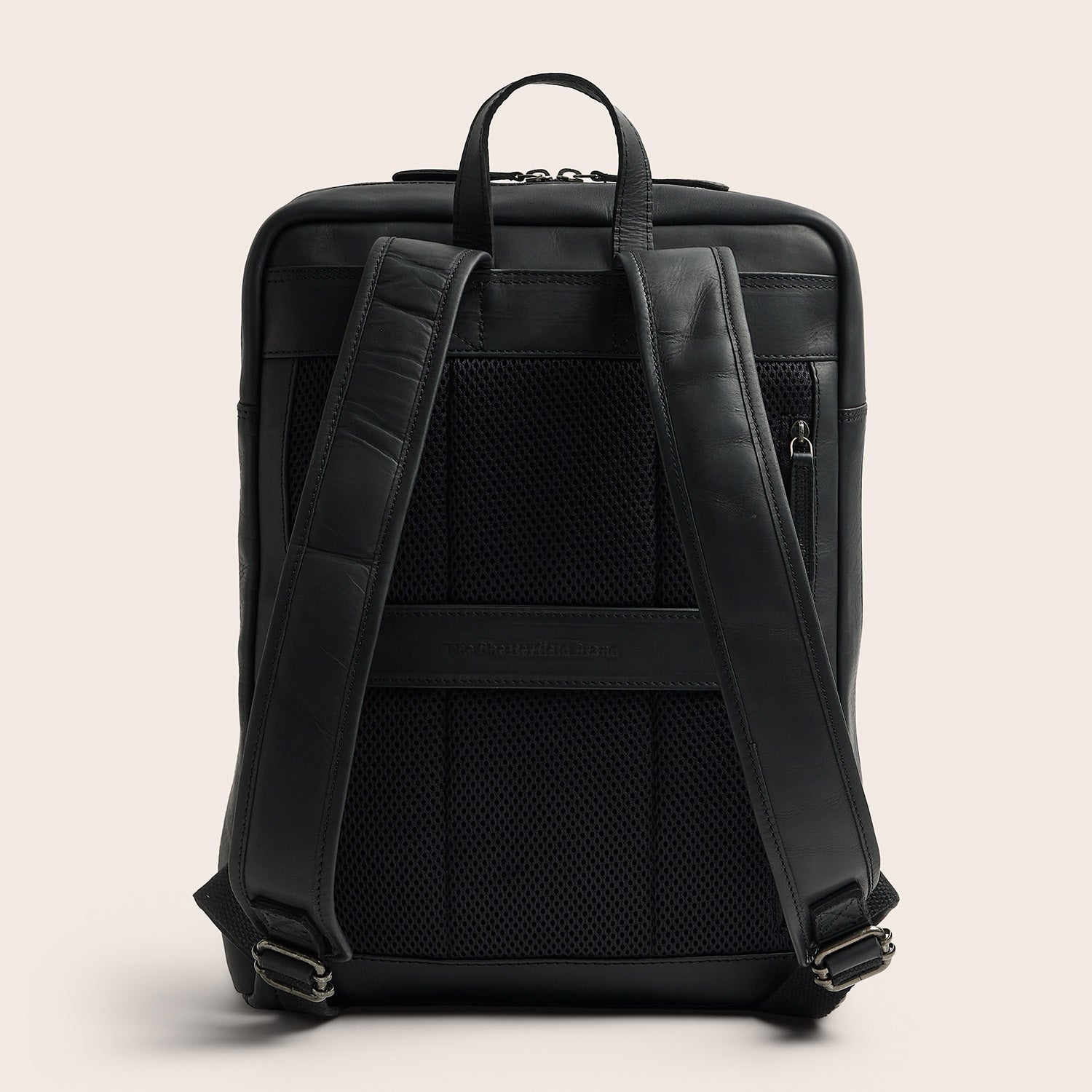 Leather Laptop Backpack Black Jasper