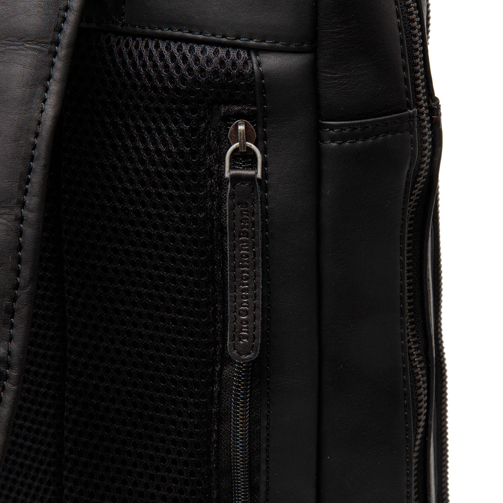 Leather Laptop Backpack Black Jasper