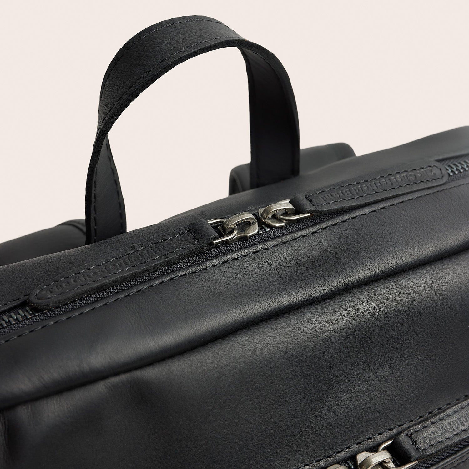 Leather Laptop Backpack Black Jasper