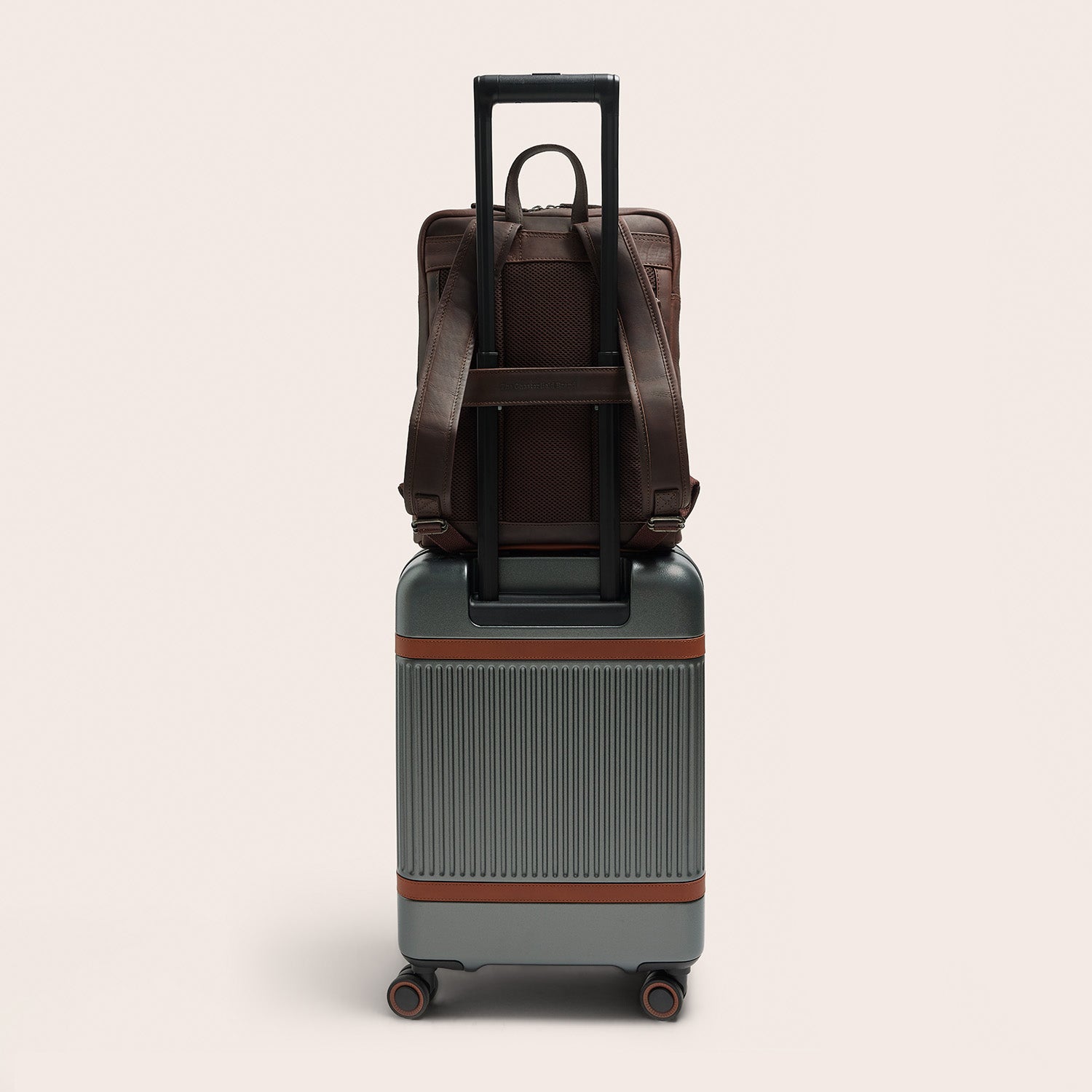 Leather Laptop Backpack Brown Jasper
