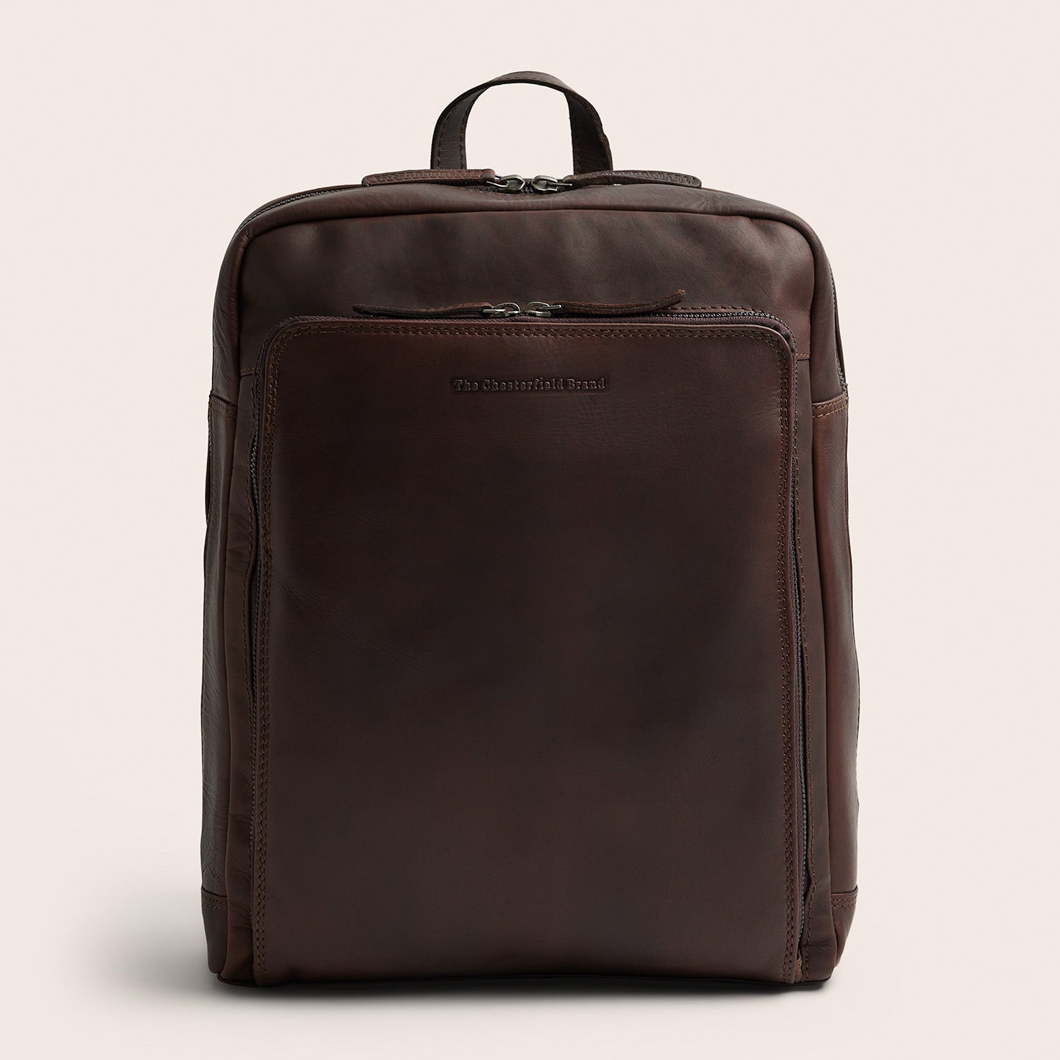 Leather Laptop Backpack Brown Jasper